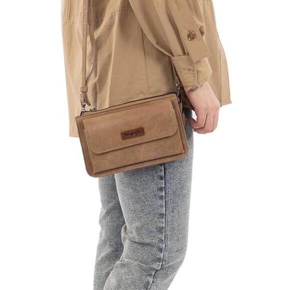 Wrangler RFID Crossbody Wallet Purse Vegan Leather Small Purses for Women with P - Picture 2 of 7